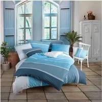 TRAUMSCHLAF Bettwäsche Aqua, Renforce, 2 teilig, gestreiftes Design auf 100% Baumwolle