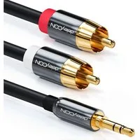 deleyCON deleyCON 10m HQ Adapter Audio Kabel - 3,5mm Klinke zu 2x Cinch Stecker Audio-Kabel