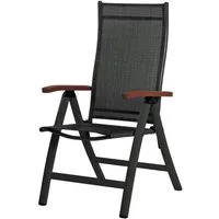 Sun Garden Gartenstuhl Klappsessel Elba S006-M06 anthrazit-schwarz Aluminium Sun Garden
