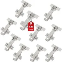 SO-TECH® Türbeschlag SMOOTH Topfband T45 Scharnier Eckanschlag Komplettset (10 St), 10er Set Standard gedämpft mit Kreuzplatte