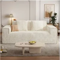 Aivermeil Sofa 2-3-Sitzer Kord-Sofa, montagefrei, 1 Teile, All-in-One Cloud-Sofa mit 2 Kissen für Wohn- & Schlafzimmer