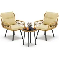 Bealife Balkonset Gartenlounge-Set, (3-tlg), 1 Tisch und 2 Stühle