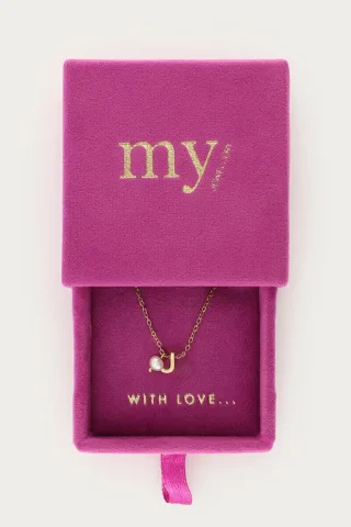 My Jewellery - Initial Kette mit Süßwasserperle gold - Gr. - OS