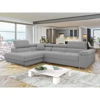 MIRJAN24 Ecksofa Torezio Cord, mit Bettkasten und Schlaffunktion, Einstellbare Kopfstützen, 274x203x70-90 cm