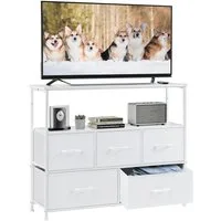 ANYSUN Kommode Schubkastenkommode mit 5 Schubladen Aufbewahrungsschrank Schlafzimmer (Ein Schrank), TV-Schrank, Schrankkommode aus Stoff mit Metallrahmen Schrank