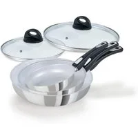 Genius Bratpfanne Cerafit Steel - Pfannen, Set 5-tlg., Aluminium (Set), abnehmbarer Griff