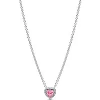 Pandora Kette mit Anhänger PANDORA Herzkette für Damen, Timeless, Sterlingsilber, Zirkonia