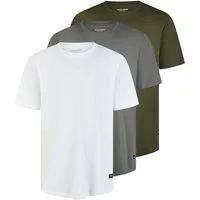 Jack & Jones T-Shirt Herren Basicshirt JJENOA 3er Pack Regular Fit (Vorteilspack, 3-tlg) Kurzarm Tee Shirt mit Rundhalsausschnitt aus 100% Baumwolle