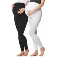 Be Mammy Umstandsleggings Lang Damen Umstandshose BE20-230 (2-tlg) aus Baumwolle