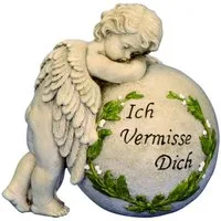 MF Gartenfigur Engel auf Kugel Ich vermisse Dich 19,5 cm Dekorative Trauerfigur, (4403 St)