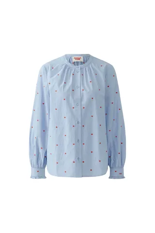 Oui - Bluse dk blue red - Gr. - 40