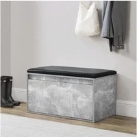 en.casa Schuhbank, Schuhbank »Degerfors« mit Schublade 80 x 39 x 45 cm Betonoptik/Schwarz