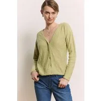 Tranquillo Strickjacke Damen Ronjaa Bio-Baumwolle Slub Strick tiefer V-Ausschnitt edgy GOTS-zertifiziert Slub-Strickjacke ideal zum Layern