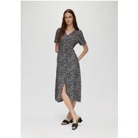 QS Midikleid Kleid Antailliertes Viskosekleid mit All-over-Print