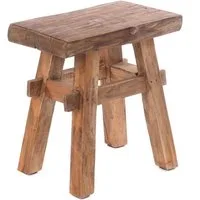 DESIGN DELIGHTS Hocker HOLZ HOCKER "VINTAGE 40", Hartholz, 43x45cm(HxB), Sitzhocker massiv