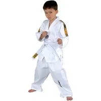 KWON Taekwondoanzug Tiger Taekwondo Anzug mit Gürtel Hose und Jacke Club Line Schulterstreifen (3-teilig, komplett), Kinder, Jugendlich, Erwachsene, Größen: 90 - 180 cm, weiß