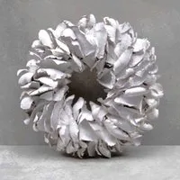 Couronne Dekokranz Deko Kranz Palmblatt Maritim Weiß Klein Naturmaterialien 26 cm, Naturmaterialien