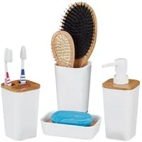 relaxdays Badorganizer 4-teiliges Badaccessoires Set