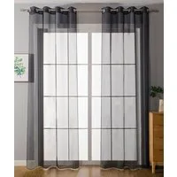 Gardinenbox Gardine (2 St), Ösen, transparent, Voile