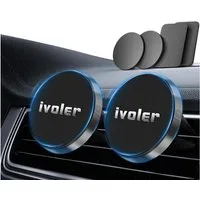 LuxusKollektion Handy-Halterung Handyhalterung Auto Magnet Lüftung Universal 2 Stück Schwarz