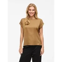 Vila Kurzarmshirt VIELLETTE S/S SATIN TOP - NOOS Kunstfaser, regular fit