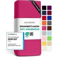 Jacobson Spannbettlaken BOXSPRING & ÜBERLÄNGE aus 100% Baumwolle, für hohe & lange Matratzen, Jersey Bettlaken 160 g/m²