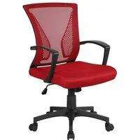 Yaheetech Bürostuhl aus Mesh-Gewebe Höhenverstellbarer Schreibtischstuhl, Ergonomischer Drehstuhl Arbeitsstuhl Computerstuhl mit Wippfunktion