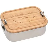 LÄSSIG Lunchbox Bamboo, Adventure, Bambus, Edelstahl, (1-tlg), mit Holzdeckel