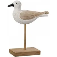 GILDE Dekoobjekt Dekorationsfigur Möwe Nautilus Holz (25cm)