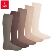 Footstar Langsocken EVERYDAY! 5 PAAR Damen & Herren Kniestrümpfe Lange Socken kniehoch