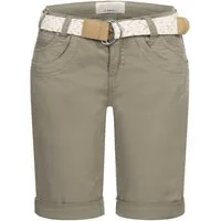 Stitch & Soul Bermudas Damen Short Bermuda kurze Hose Sommer Chino Stoff Hose mit Gürtel