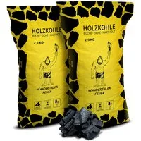 Neandertaler Feuer Holzkohle Grillkohle Kohle für Grill BBQ Smoker Charcoal Grillholzkohle Buche, 5 kg