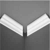Decosa Zierleiste Deckenleiste D50 (Silvana) moderne Styroporleiste - 4 Ecken 20 cm, Kleben, Polystyrol (Styropor), 4-St., Zugeschnittene Innenecke