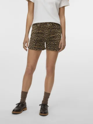 VERO MODA - VMTESS MR DENIM AOP SHORTS NOOS silver mink - Gr. - S