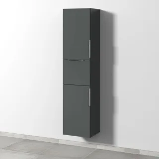 Sanipa 3way Hochschrank mit 2 Türen und 1 Auszug, Anthrazit-Matt UM10422