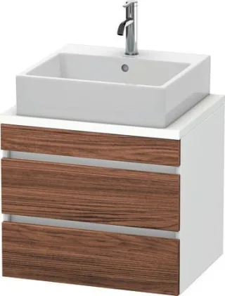 Duravit DuraStyle Konsolenwaschtischunterbau wandhängend Nussbaum dunkel & Weiß Matt 600x478x512 mm  DS530502118