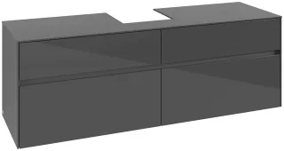 Villeroy & Boch Waschtischunterschrank Collaro C10400 1600x548x500mm Glossy Grey C10400FP