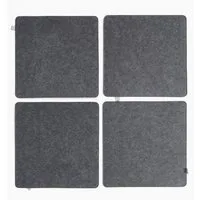Geschenkestadl Stuhlkissen Filz Sitzkissen 35x35 cm 4er Set Stuhlauflage wendbar, Wendekissen