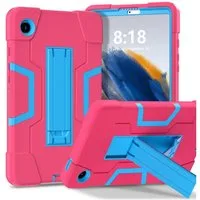 Wigento Tablet-Hülle Für Samsung Galaxy Tab A11 Color Hybrid Design Hülle mit Halter Pink, Stoßfest, Kontrastdesign, Halterfunktion