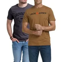 Jack & Jones Print-Shirt (Spar-Set, 2er-Pack) mit hochwertigem Logodruck, aus Baumwolle