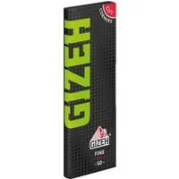 Gizeh Feinpapier 10x 50 Blatt Fine Black Blättchen aus 100 % Flachshanf, Blättchen zum Selbstdrehen