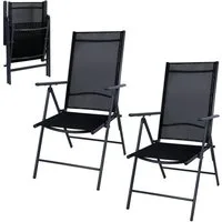 CCLIFE Klappstuhl Gartenstühle Balkonstühle Alu Gartenstuhl Klappstuhl Camping, 2er Set
