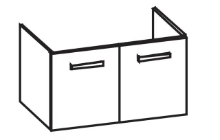 Artiqua 413 Waschtischunterschrank für Icon 124090, 124093, 124190, 124195 Sangallo Grau quer, 413-W 413-WU2T-K13-7154-432