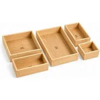 Sansibar Sylt Make-Up Organizer Bambus Kosmetik Organizer, Set, 5-tlg., 5-teiliges Organizer-Set, 5 Boxen in 4 Größen, rutschfeste Füße
