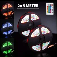 EAXUS LED Stripe - IP65 Wasserfeste LED Lichterkette. RGB Bunt, Licht Band, 4 Farbwechselprogramme, Dimmfunktion, Fernbedienung