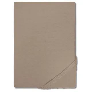 Castell Jersey Baumwoll Spannbettlaken taupe 90 x 190 - 100 x 200 cm