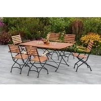 MERXX Garten-Essgruppe Schloßgarten, (7-tlg), 6 Klappstühle mit Klapptisch