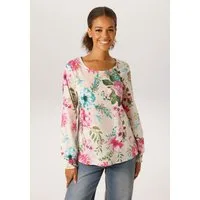 Aniston CASUAL Schlupfbluse mit farbenfrohem Blumendruck - jedes Teil ein Unikat
