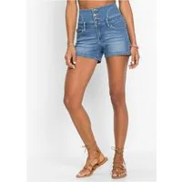 bonprix Shorts aus Baumwolle, Polyester und Elasthan, mit High Waist