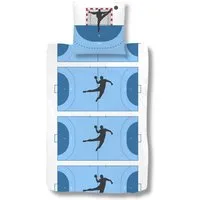 MTOnlinehandel Bettwäsche Handball 135x200 + 80x80 cm, 100 % Baumwolle, Renforcé, 2 teilig, Traumhelden Bettwäsche-Set für Kinder, Teenager & Erwachsene